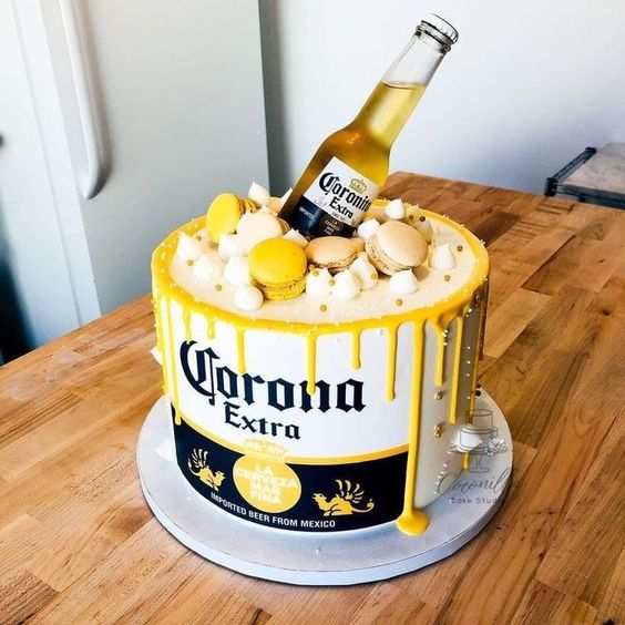 Beer Bottle Cream Finish Cake image