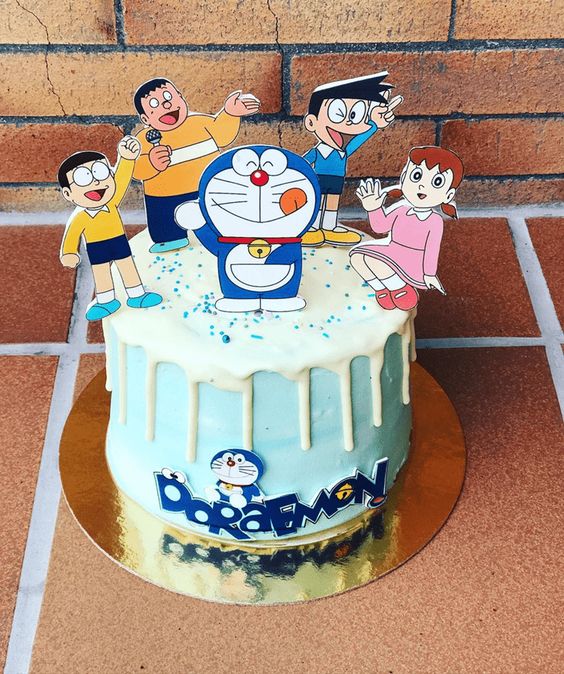 Doraemon Theme Cake image