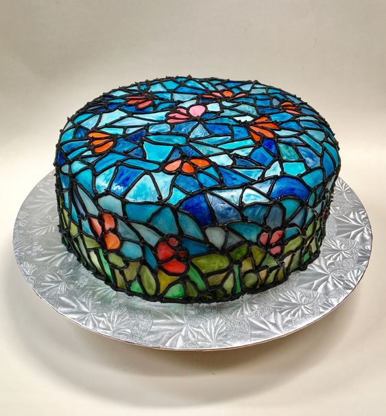 Stain Glass Design Cake image